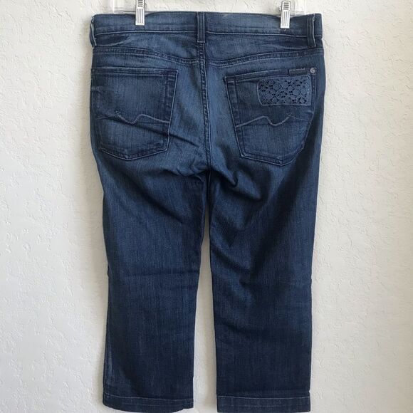 7 For All Mankind Size 27 Crop Ankle Josefina Skinny Boyfriend Denim Jeans - Picture 5 of 6